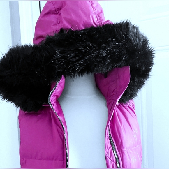 Juicy Couture Down Vest Fuchsia Purple Gold Zip - Picture 7 of 11